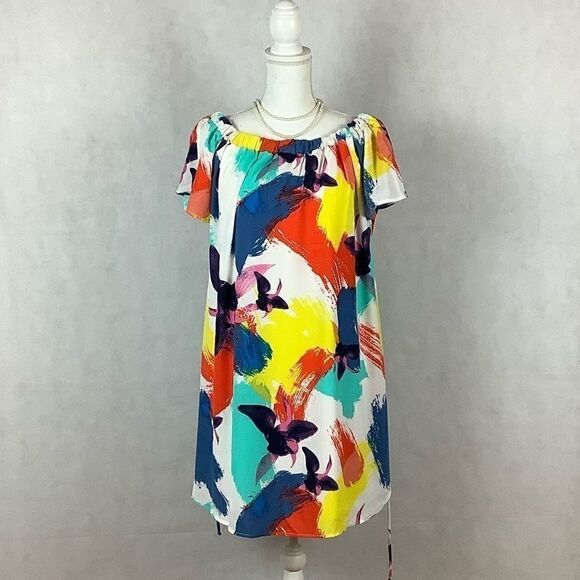 Sz M Hello Miz Multicolored Retro Maternity Dress - Picture 4 of 7